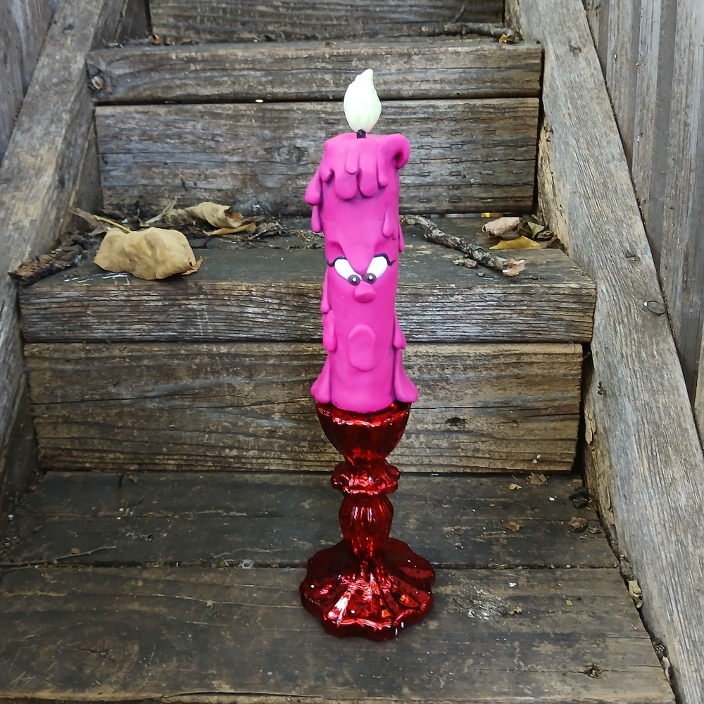 Whimsical Pink Drip Candle Holder